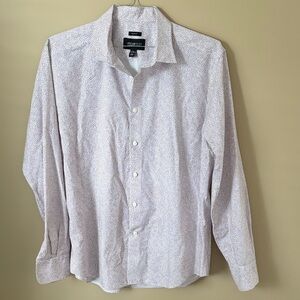 Kenneth Cole White and Light Gray Casual Shirt